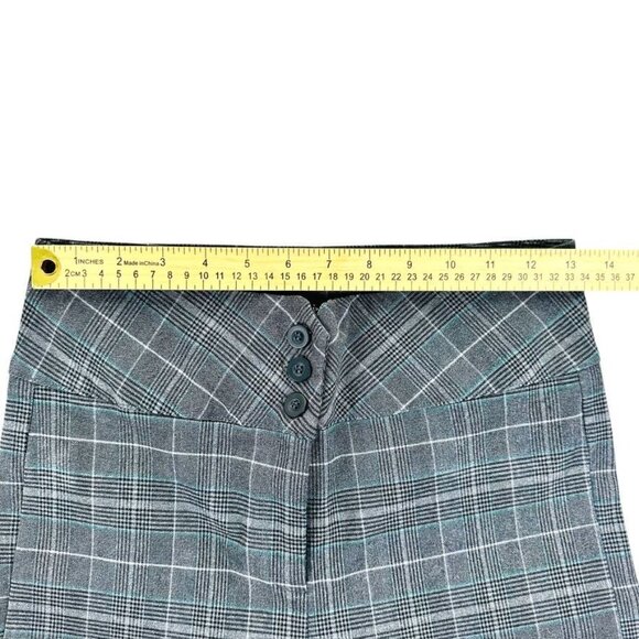 Shinestar Womens Gray Plaid High-Waisted Stretch Pants Size L - Picture 8 of 9